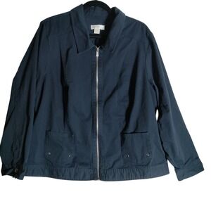 Cj Banks Navy Blue Cotton Jacket Womans Size 2X